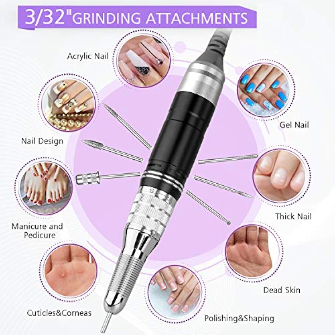 Taladro de uñas portátil