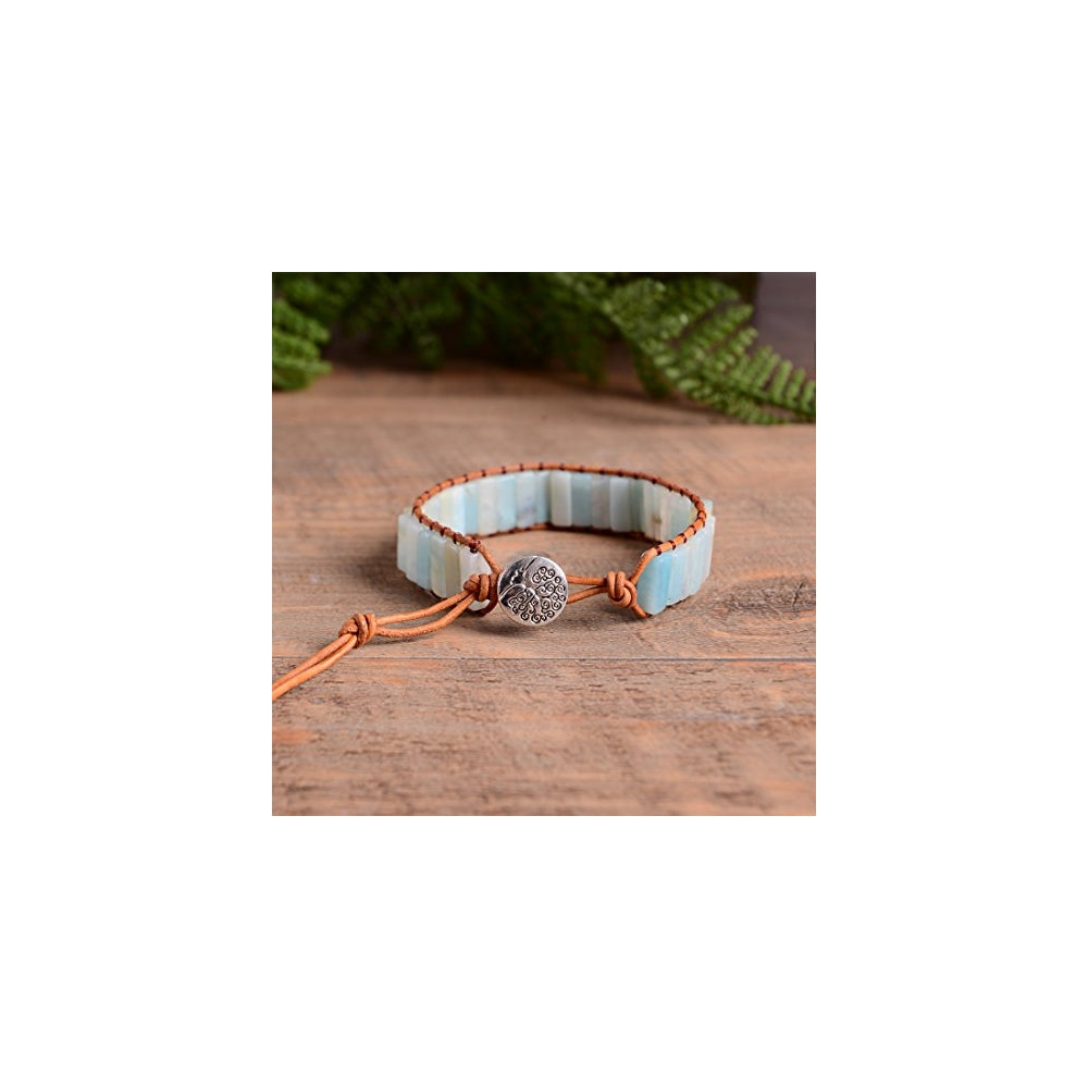 Pulseras y tobilleras de piel con forma de tubo de cristal
