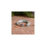 Pulseras y tobilleras de piel con forma de tubo de cristal