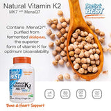 Vitamina Natural K2 Mk-7 con Menaq7, Fortalecer los huesos