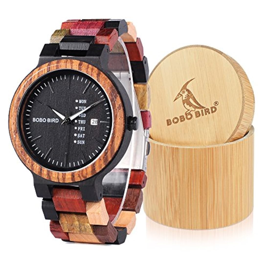 Reloj de madera natural Colorido