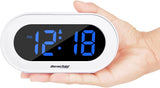 Reloj despertador digital LED compacto con snooze y regulador