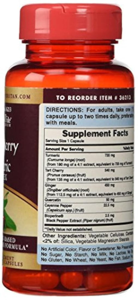 Puritan's Pride Tart Cereza Turmeric complex-60 Cápsulas