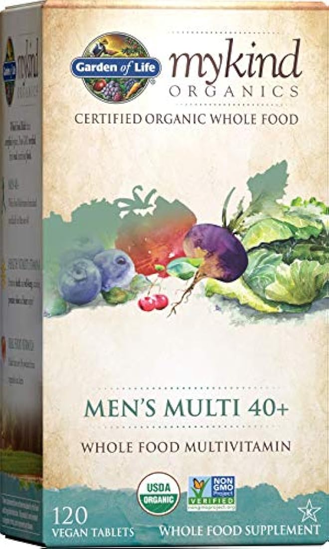 Garden of Life Kind Organics Comprimidos Multi 40 + para hombre., 658010117692, 120, 1, 1