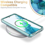 ESDOT Funda para Samsung Galaxy S22 Plus, grado militar, prueba de caída de 21 pies, resistente con diseños de moda para mujeres y niñas, funda protectora para Galaxy S22+ Plus 6.6 pulgadas, estampado mármol ópalo y morado