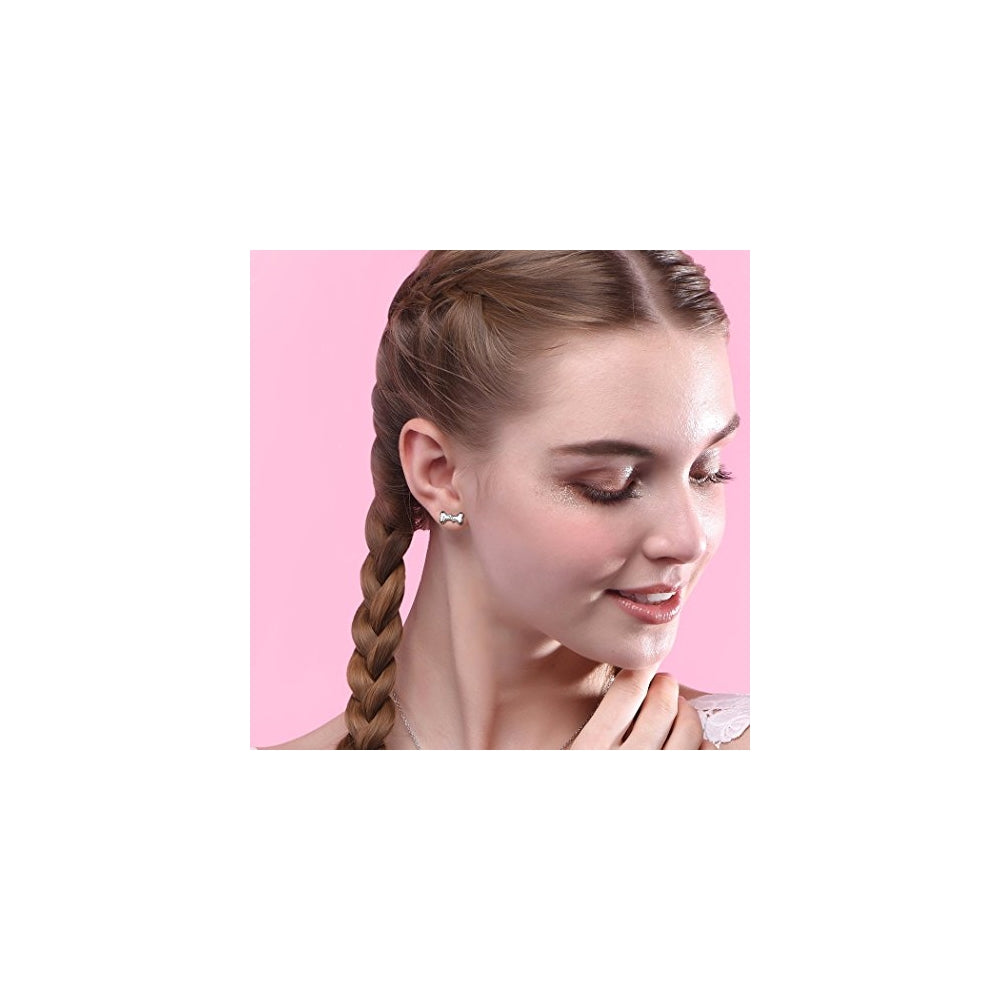 Aretes de plata con diseño de perro para mujeres