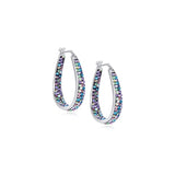 Aretes de aro ovalados chapados en plata