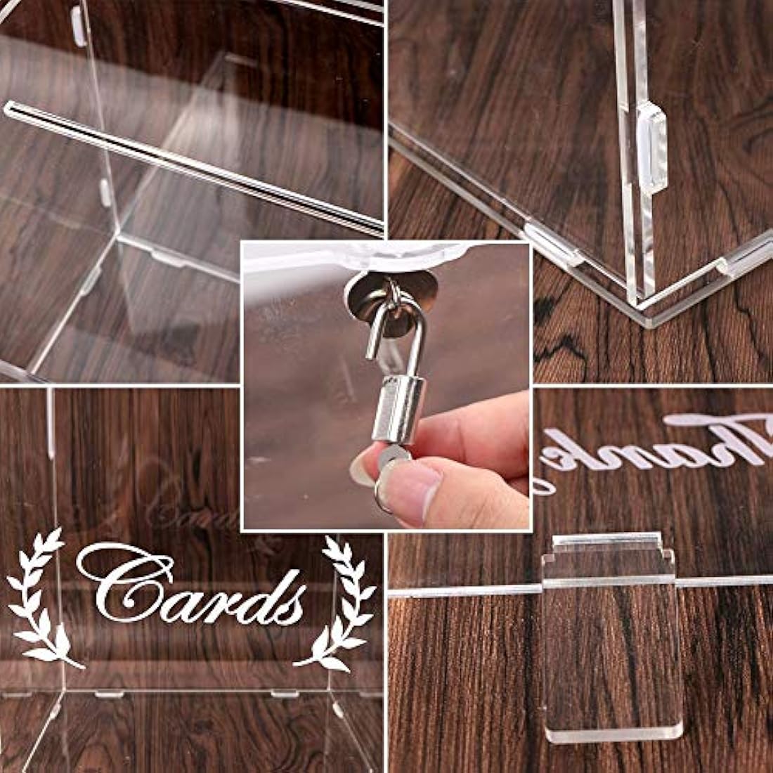 Caja de tarjetas de acrílico para boda