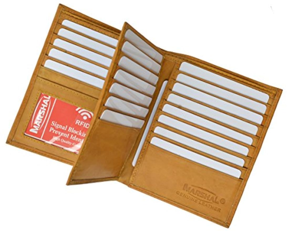 Marshal Bifold Cartera de piel auténtica con bloqueo RFID