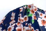 Kimono suelto Cárdigan Capas Azul Medio
