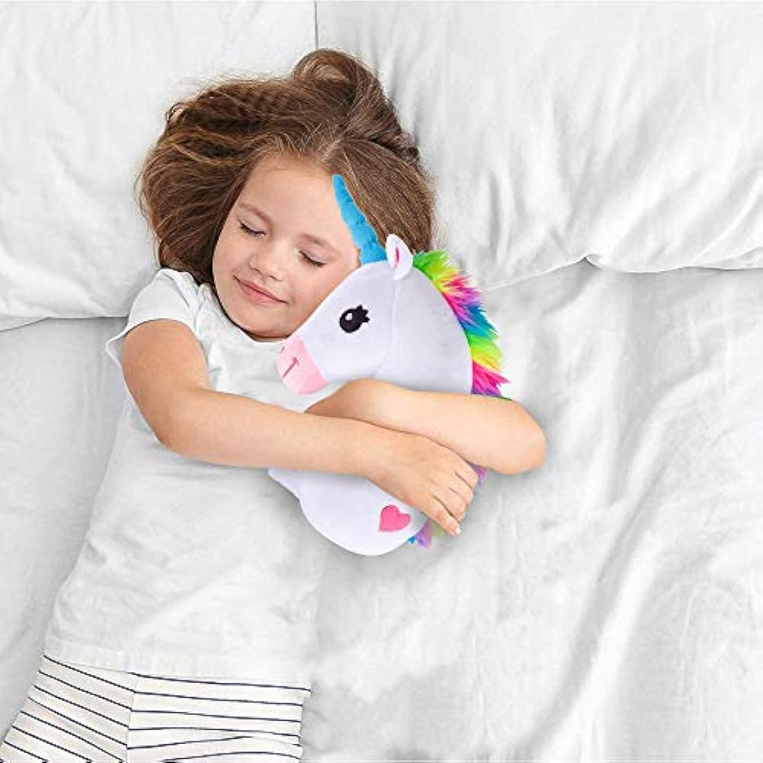 Almohada mágica de felpa con cabeza de unicornio