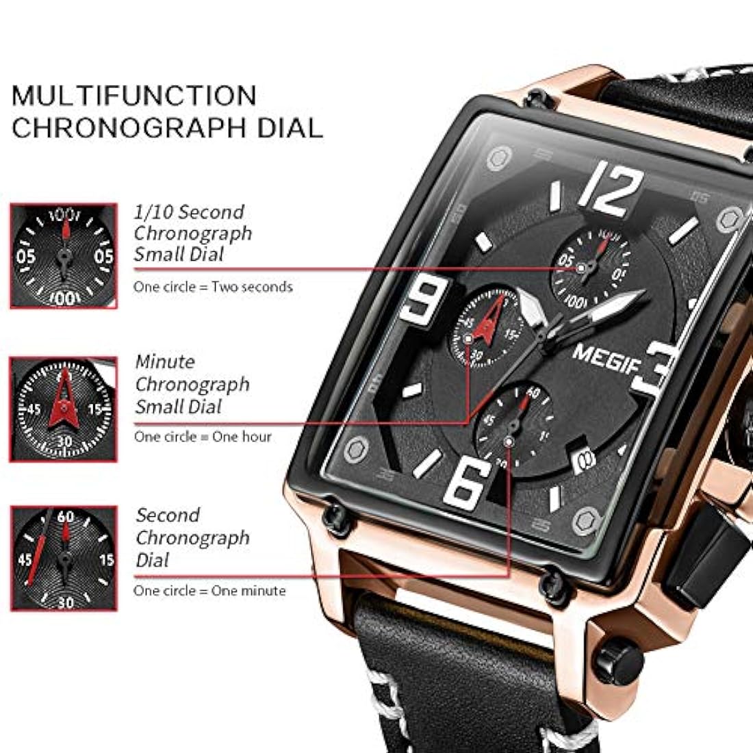 Reloj analógico de cuarzo con cronógrafo