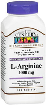 L-Arginina 1000mg Máxima Fuerza 21st Century 100 cápsulas