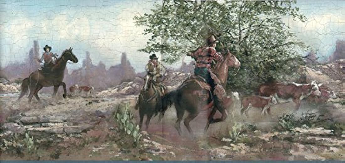 cenefa de Papel pintado, diseño de caballo