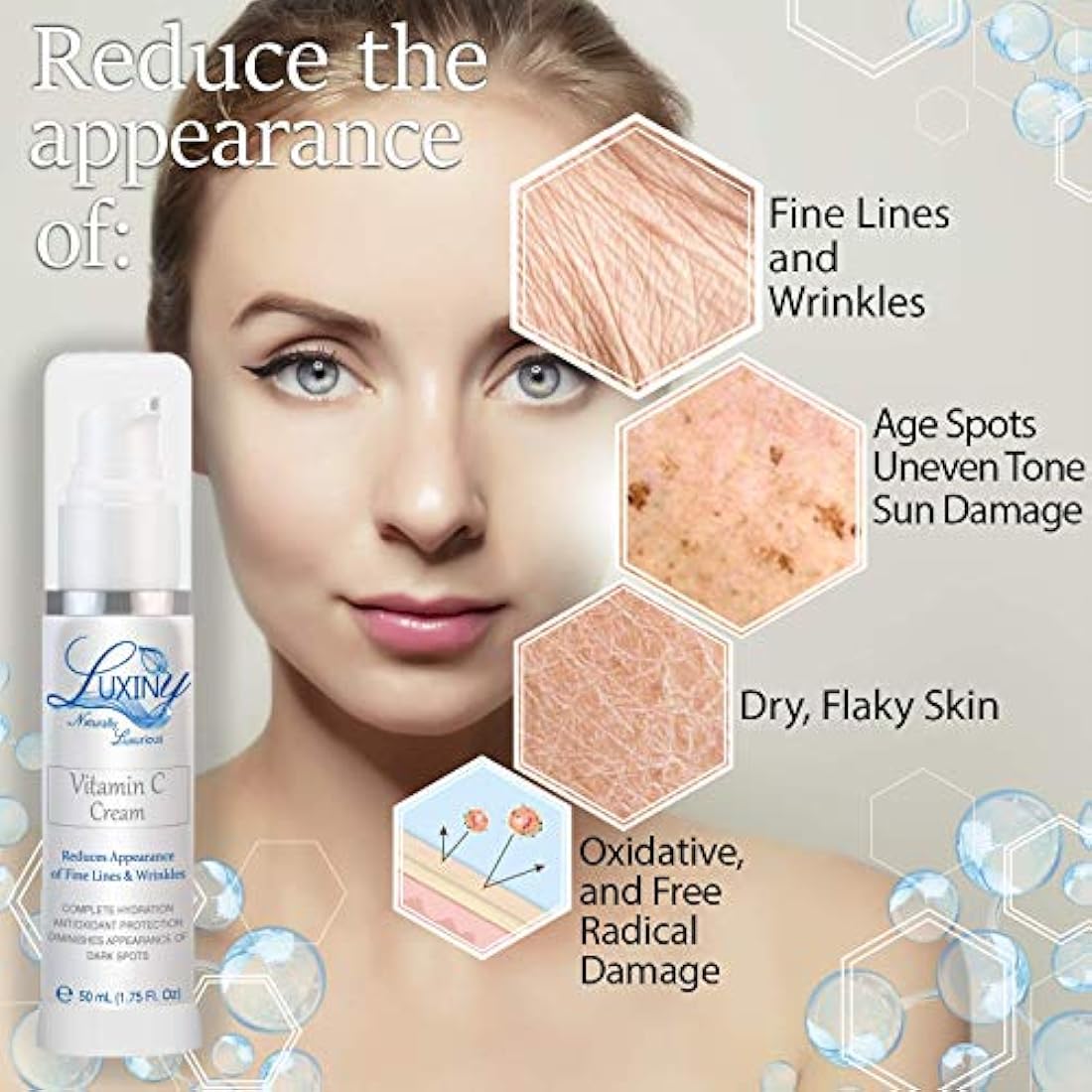 Vitamina C hidratante para cara y cuello antiarrugas