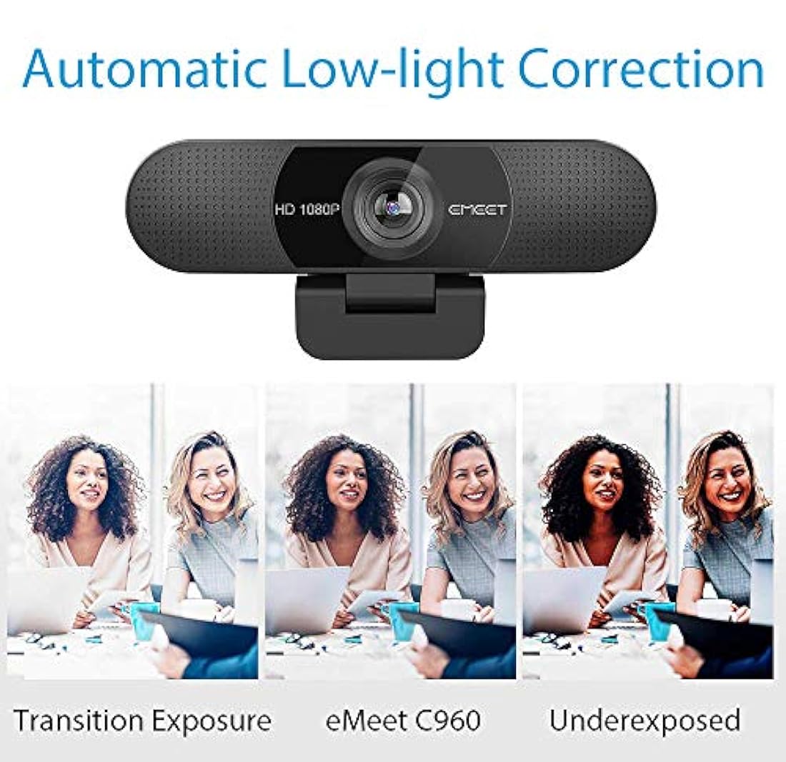 Webcam 1080p - eMeet C960 Full HD Webcam con micrófono