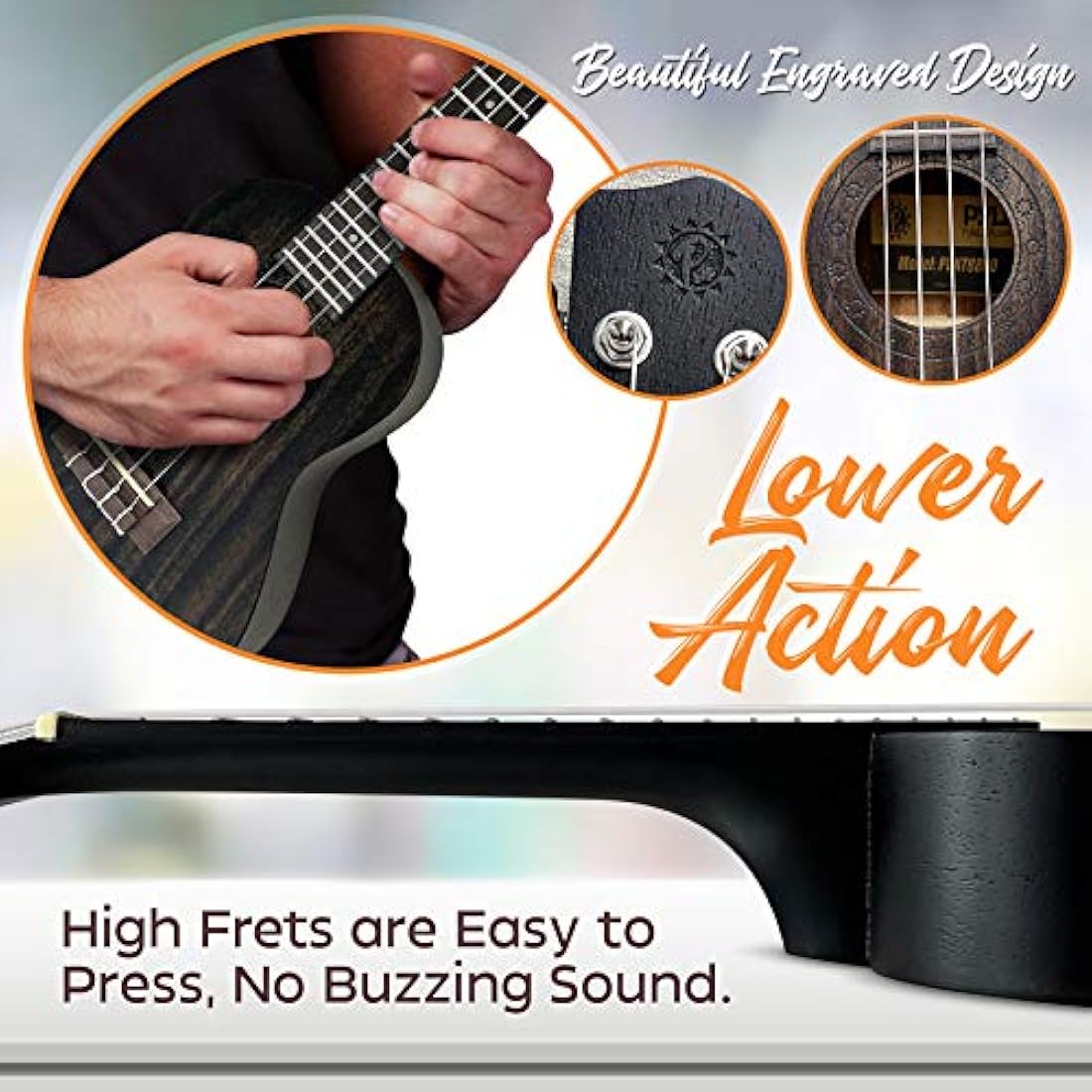 Kit de ukelele de concierto de caoba PYLE-PRO PUKT8880