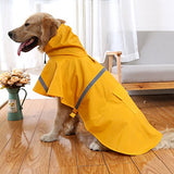 NACOCO - Impermeable ajustable para perros, poncho a prueba de agua, ropa ligera para lluvia con capucha y tira reflejante, m, Amarillo