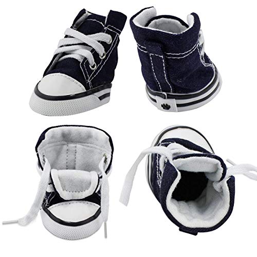 Botas, zapatillas y zapatos deportivos de lona para cachorros de abcGoodefg, zapatos casuales no deslizantes para exteriores, suela de goma y tela interna de algodón suave, Azul