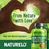Natururelo - Fuerza ósea a base de plantas de calcio, magnesio, potasio, vitamina D3, VIT C, K2 - OMG, soja, ingredientes sin gluten, el mejor suplemento alimenticio completo para la salud ósea - 120 cápsulas vegetarianas