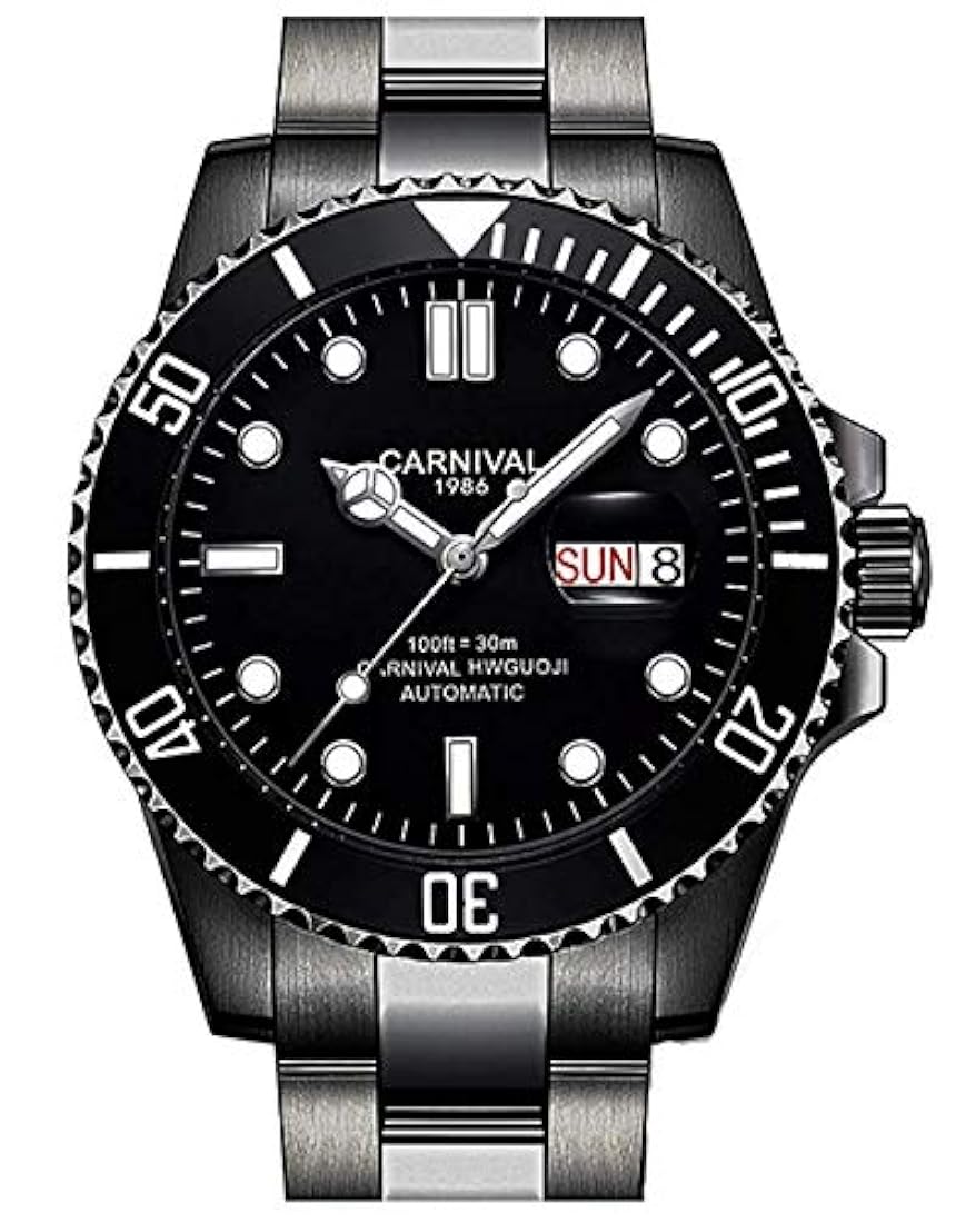 Reloj automático para hombre con bisel clásico analógico