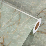 Papel pintado en vinilo tipo mármol verde (15.75 x 472)