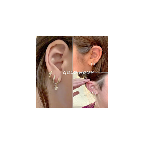 Aretes de aro colgantes dorados  para mujeres