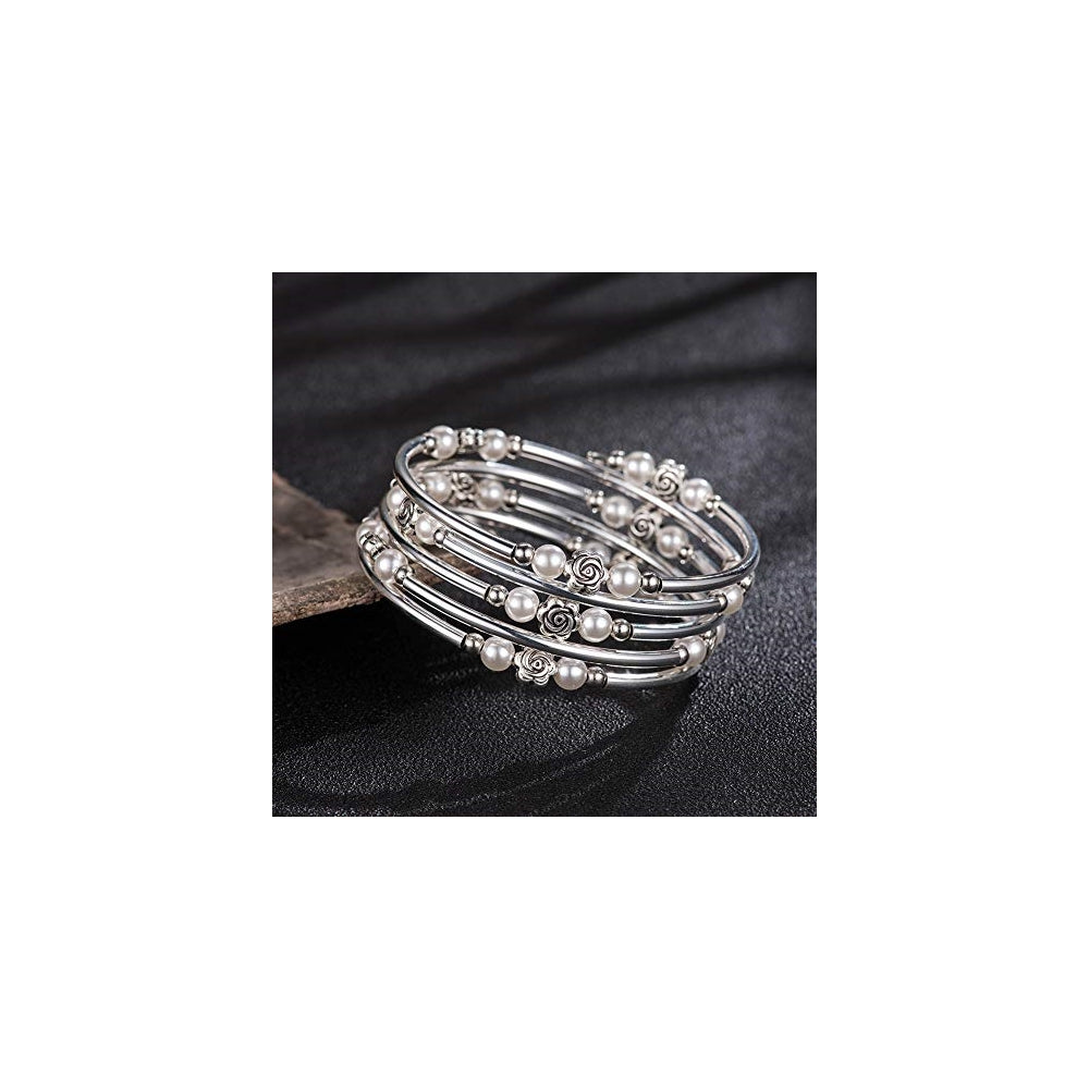 Pulseras y tobilleras de cuentas de rosas con piedras
