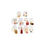 Aretes de moda con borla para mujeres 63 pares