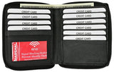Cartera RFID bloqueo para hombrecon cierre de piel suave ID