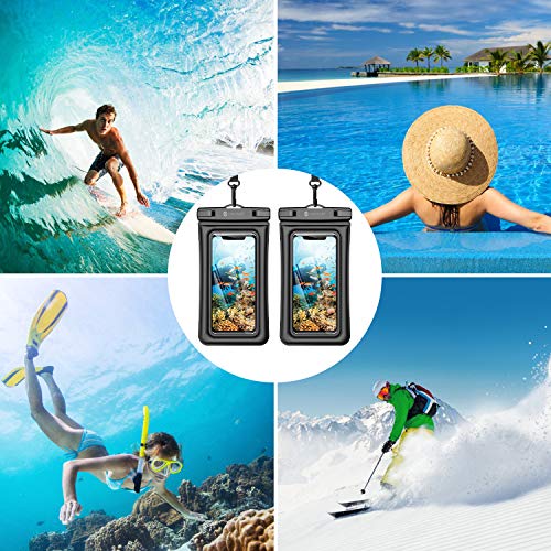 Syncwire Funda impermeable para teléfono, paquete de 2 fundas impermeables IPX8 universales para iPhone 13, 12 Pro Max SE2, 11 Pro XR X 8, 7, 6s Plus, Galaxy S21 S10 Note 10 Google Pixel hasta 7 pulgadas