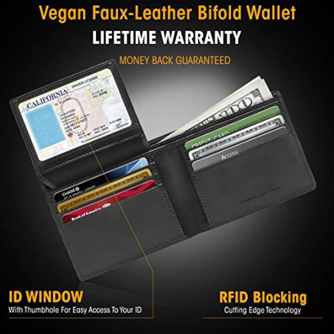 Cartera de piel vegana para hombres – sin crueldad animal