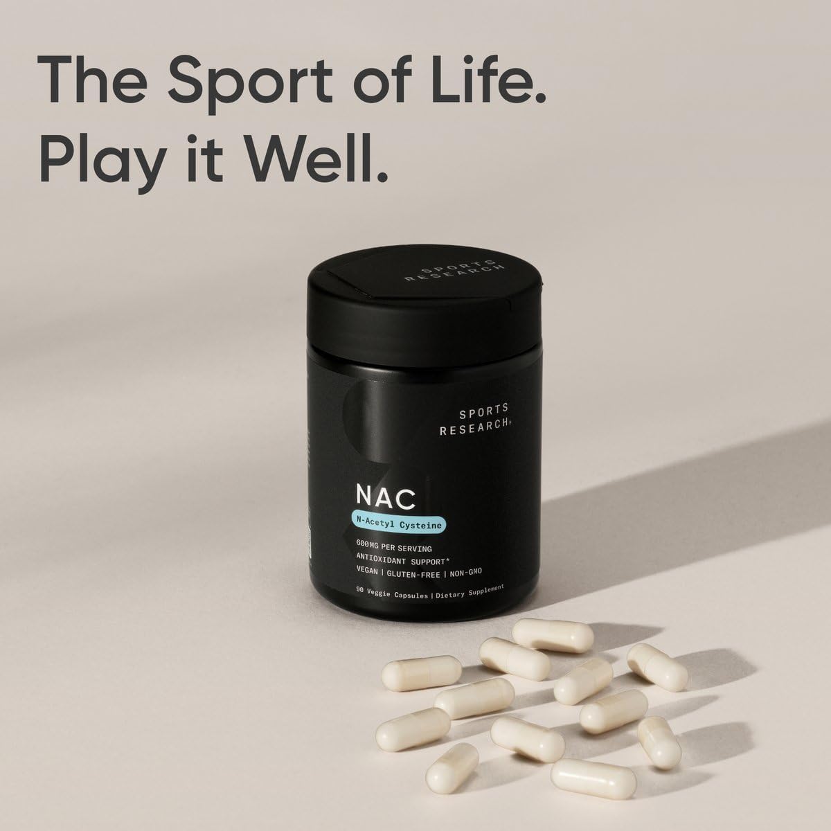 N-Acetil L-Cisteína 600mg - Sports Research, 90 Veggie Caps