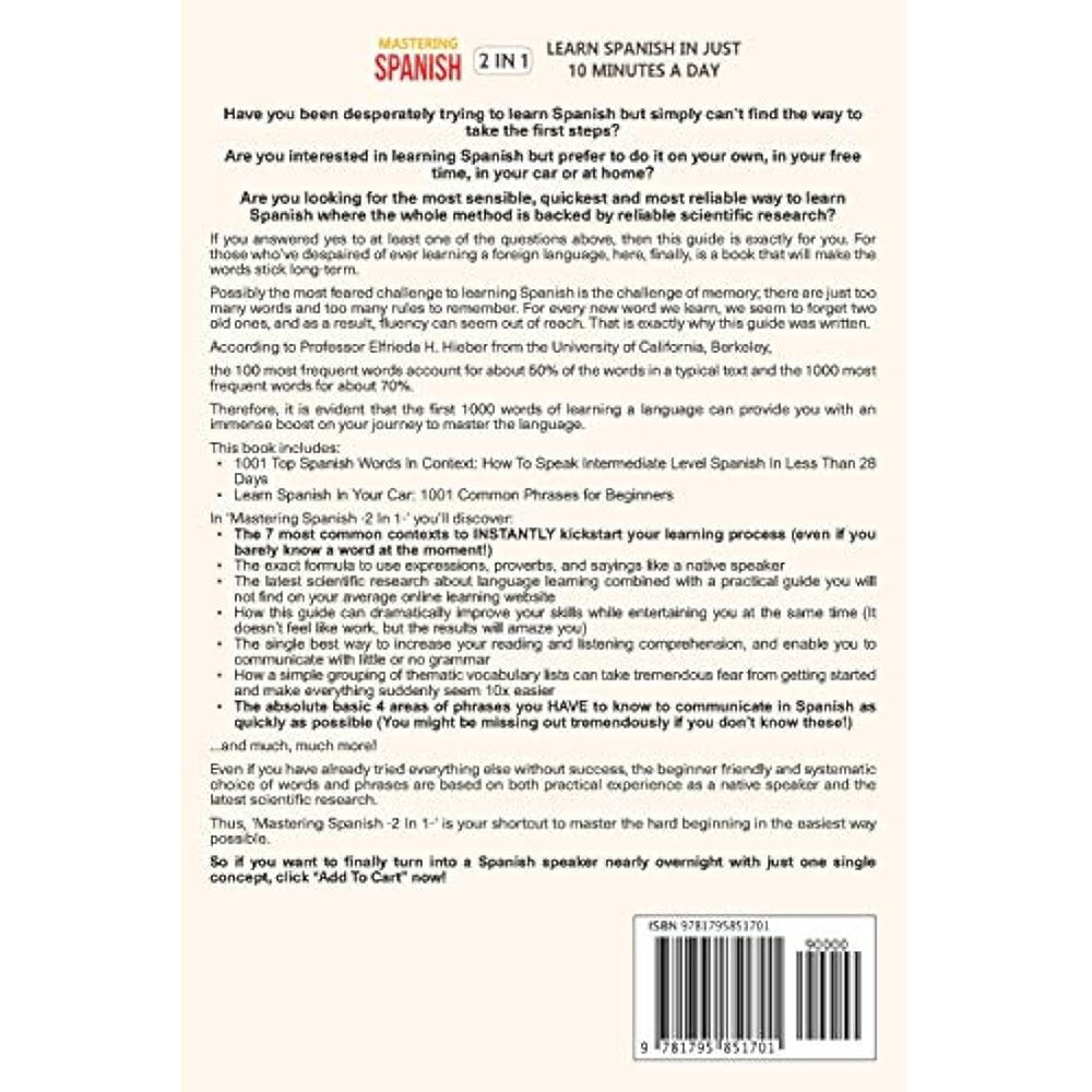 Dominar el español 2 en 1: aprende español  solo 10 minutos