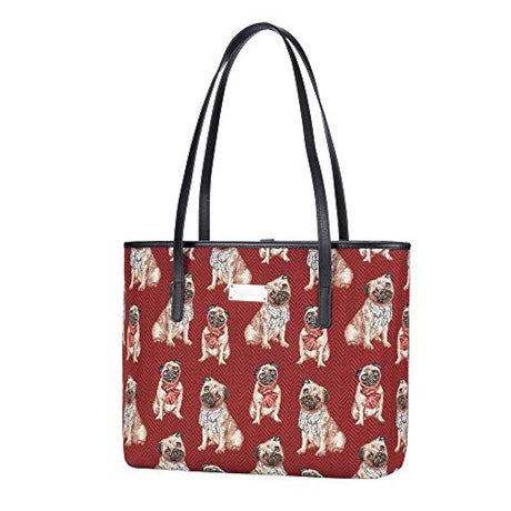 Bolso bandolera de mujer, Rojo con diseño de perro, SIGNARE