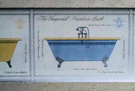 Papel pintado para bañera de porcelana