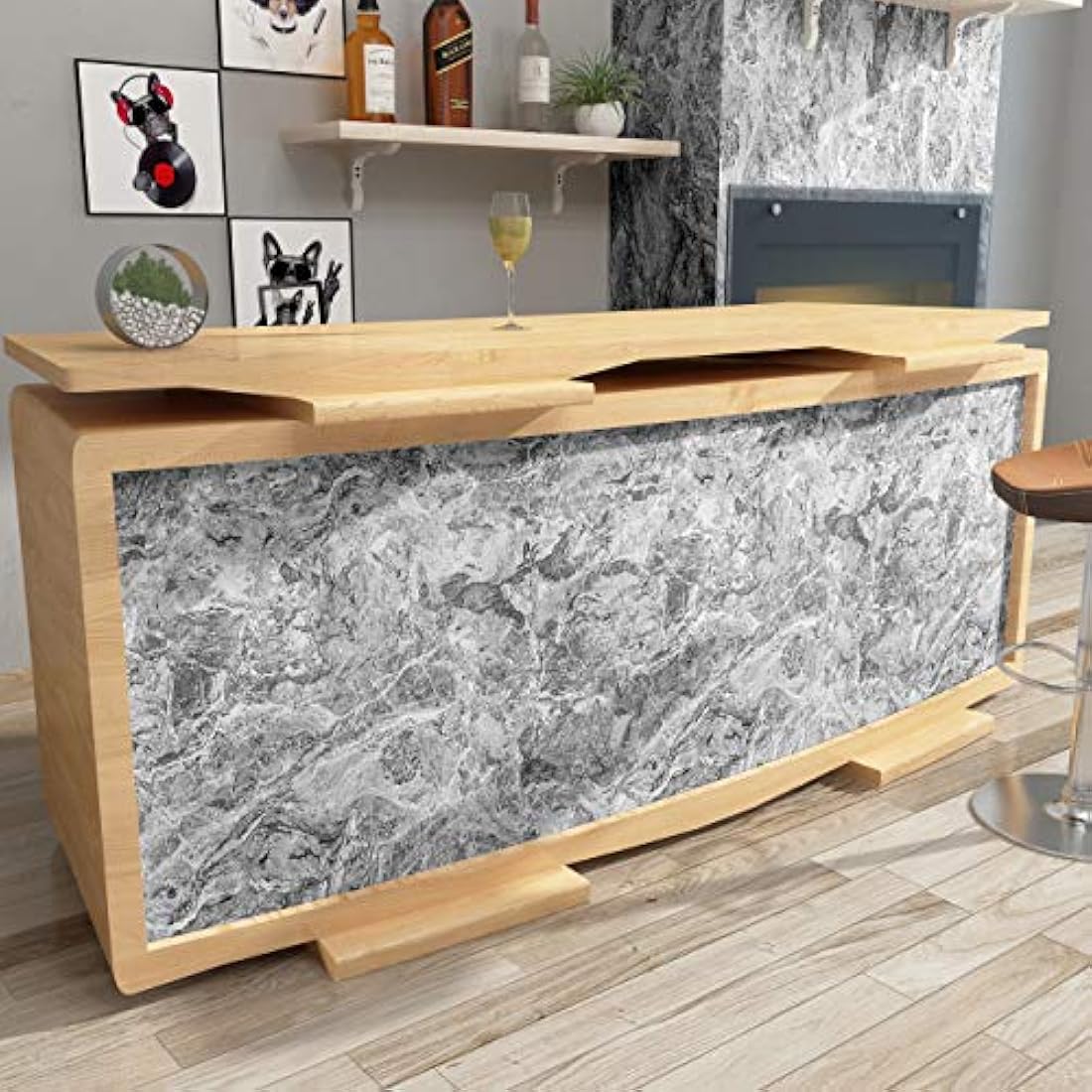 Vinilo autoadhesivo decorativo tipo mármol Gris (17.7x118)