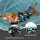 Doglay Chaleco salvavidas de tiburón para perro, chaleco salvavidas ajustable para natación con mango de rescate para perros pequeños, medianos y grandes