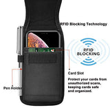 Takfox Funda de nailon para iPhone 13 Pro Max 12 11 XR XS 8 7 Samsung Galaxy S22 Ultra S21+ S20 FE S9 Note 20 10 9 A03S A12 A13 A32 A42 A52 A51 A71 Funda de clip de cinturón de nailon para teléfono