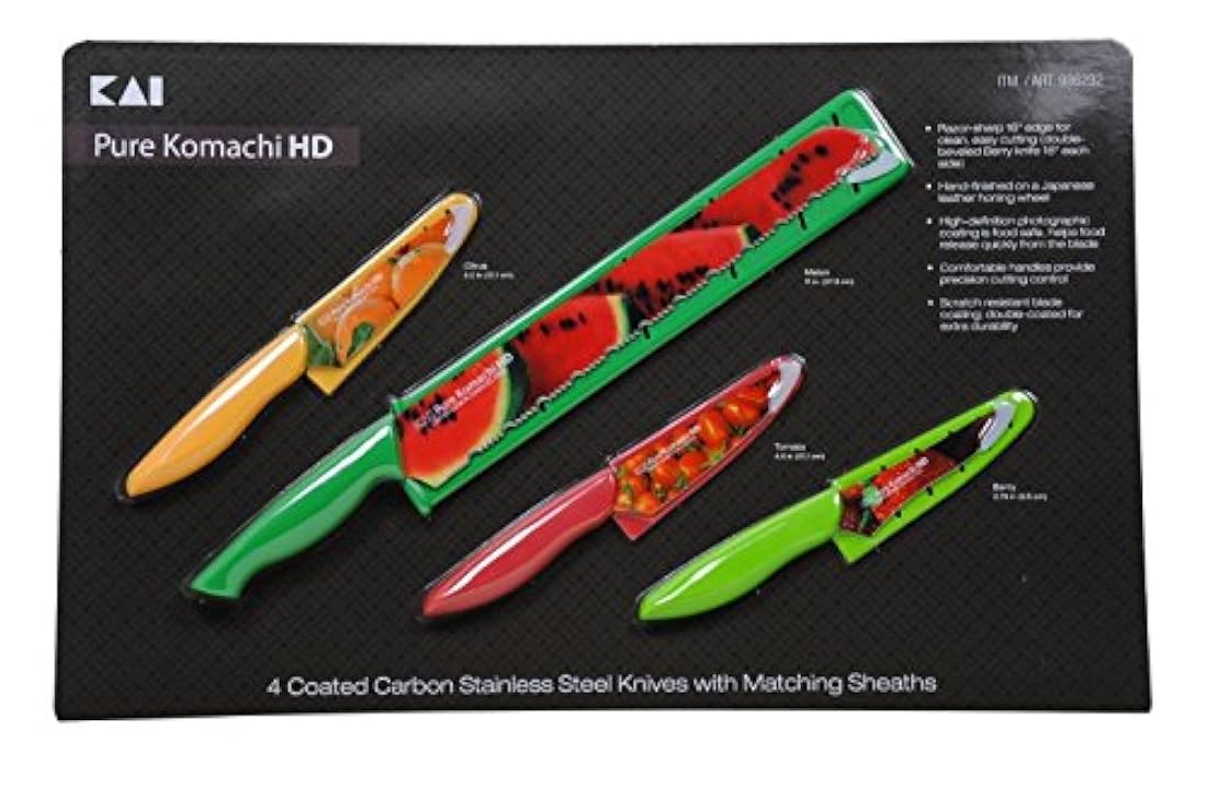 Pure Komachi HD 4 Cuchillos de Acero Inoxidable de carbono