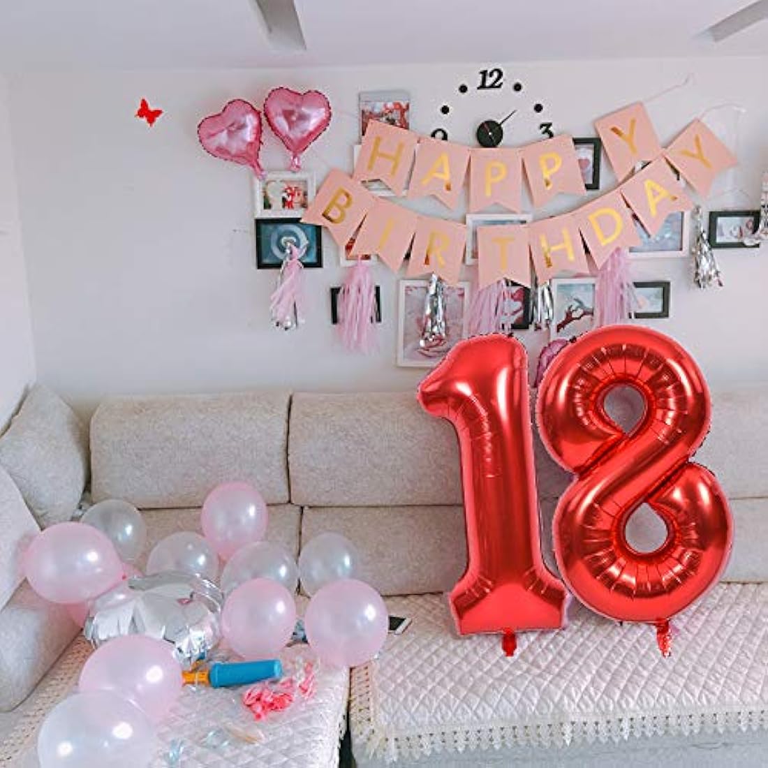 Globos rojos de 39.8 in de números grandes de 0 a 9