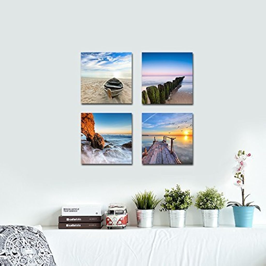 Wieco Art Giclee Lienzo decorativo a pared de vista al mar