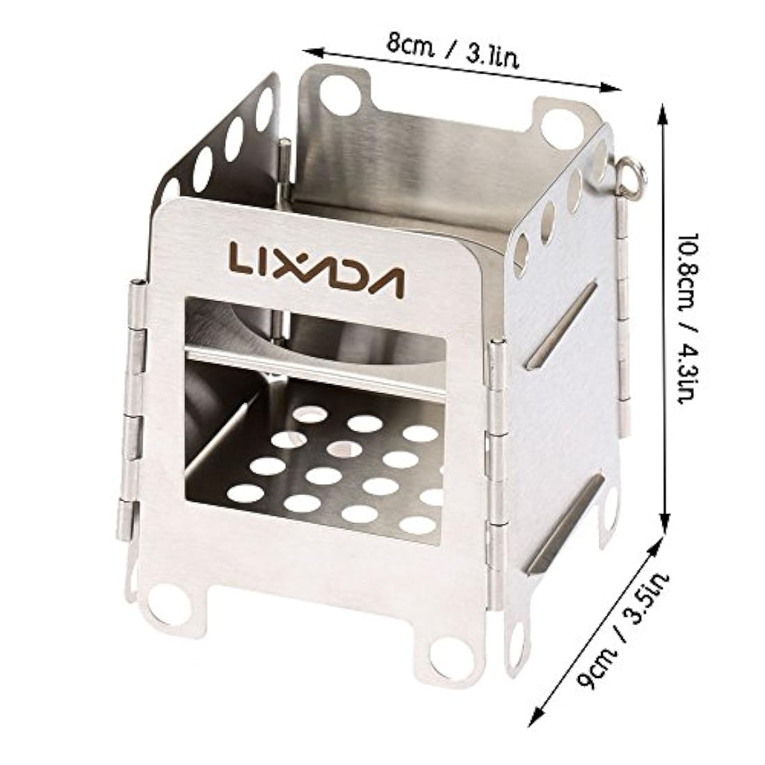 Lixada. Estufa de leña portable de acero inoxidable,plegable
