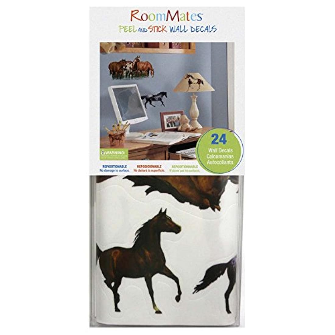 Adhesivo decorativo para pared diseño de caballos salvajes