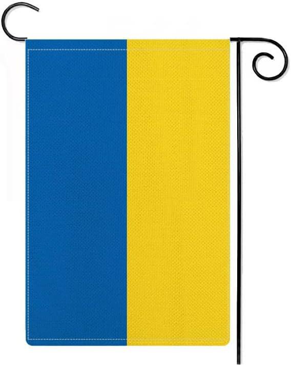 Bandera de Ucrania, bandera de jardín ucraniano, bandera internacional de países ucranianos, bandera de la nación mundial, banderas de lino de doble cara, banderas decorativas de patio al aire libre (12 x 18 pulgadas)