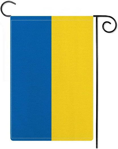 Bandera de Ucrania, bandera de jardín ucraniano, bandera internacional de países ucranianos, bandera de la nación mundial, banderas de lino de doble cara, banderas decorativas de patio al aire libre (12 x 18 pulgadas)