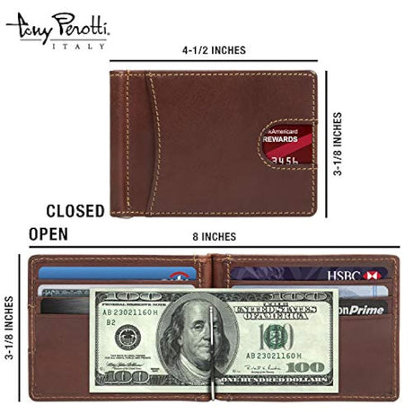 Cartera de piel italiana para hombre con bloqueo