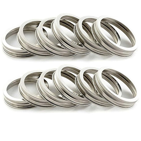 Anillos de acero inoxidable con diseño juego de 12