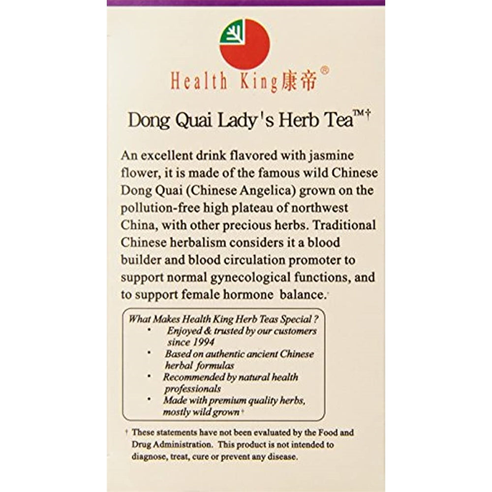 Suplementos Té del Rey Dong Quai Señora de salud