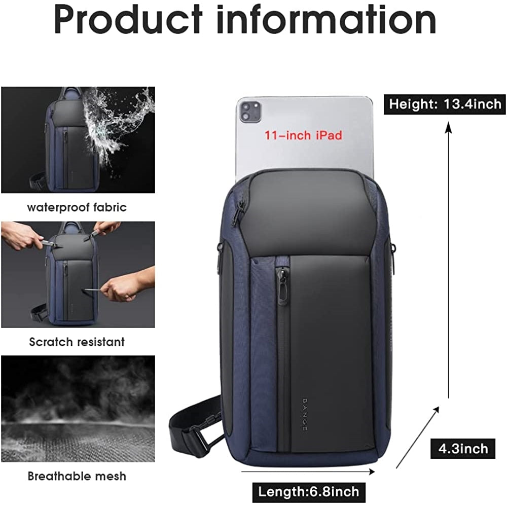 Morral impermeable para hombre color azul BANGE